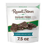 RUSSELL STOVER Sugar Free Dark Chocolate Almond & Sea Salt Bark, 7.5 oz bag (? 24 pieces)