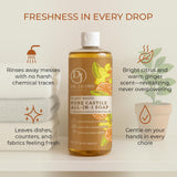 Dr. Jacobs Naturals Orange & Ginger Castile All-In-One Cleaner and Soap - Plant-Based Formula for House Cleaning Floors and Appliances - Gentle on