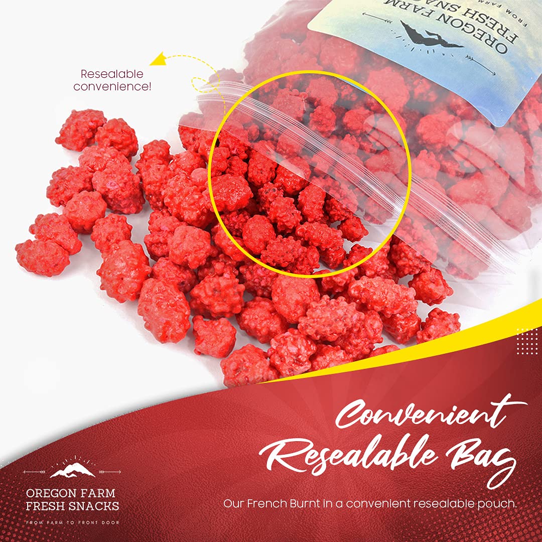 Oregon Farm Fresh Snacks French Burnt Peanuts - Classic Old Fashioned Sweet and Salty Crunchy Spanish Snack - Bulk Red Candy for Candy Jar or Snacking