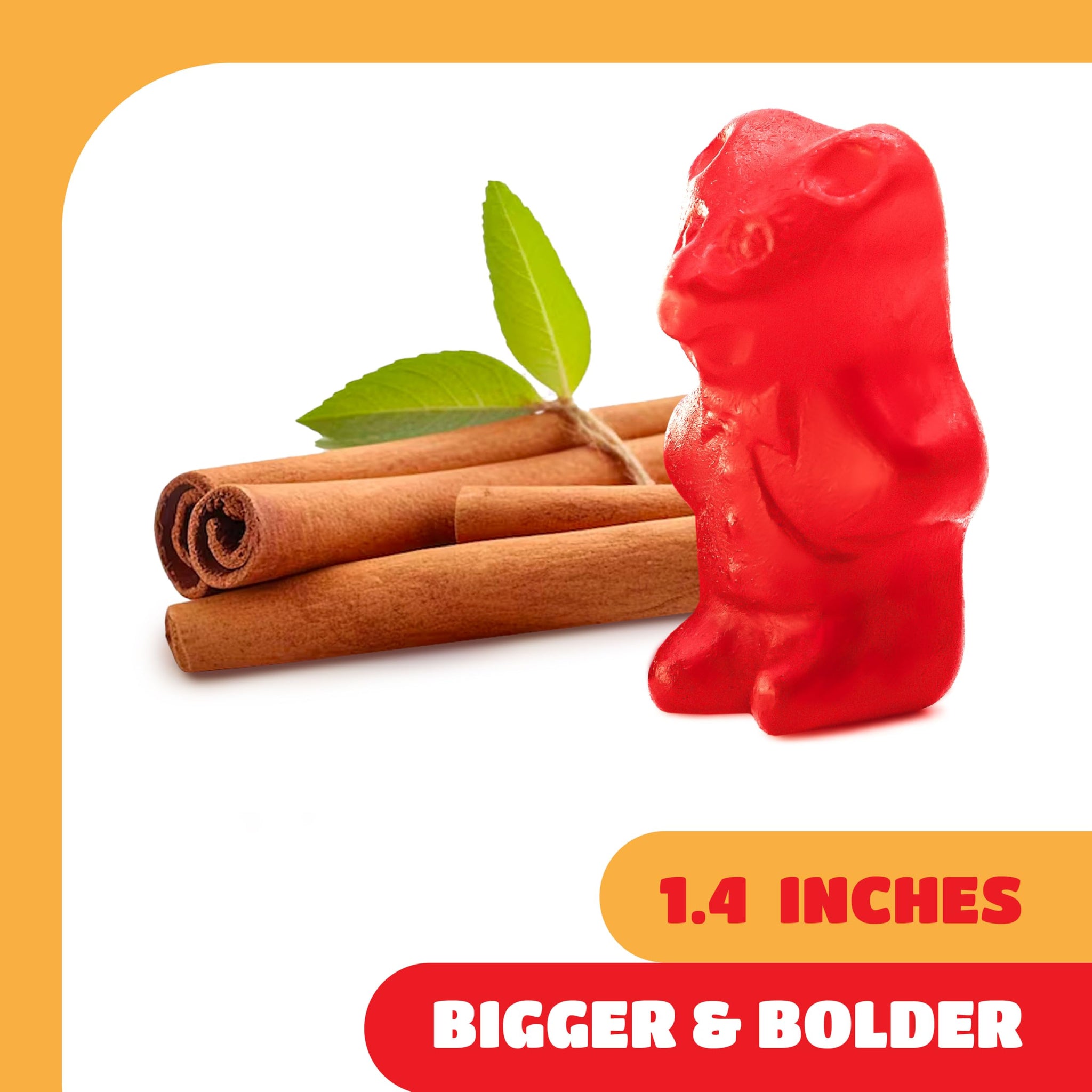 Cinnamon Bears Gummy Candy - 1 Pound Bag - Chewy Cinnamon Candy with Bold Heat - Old Fashioned Candy for Spicy Gummi Bears Fans - Classic Holiday