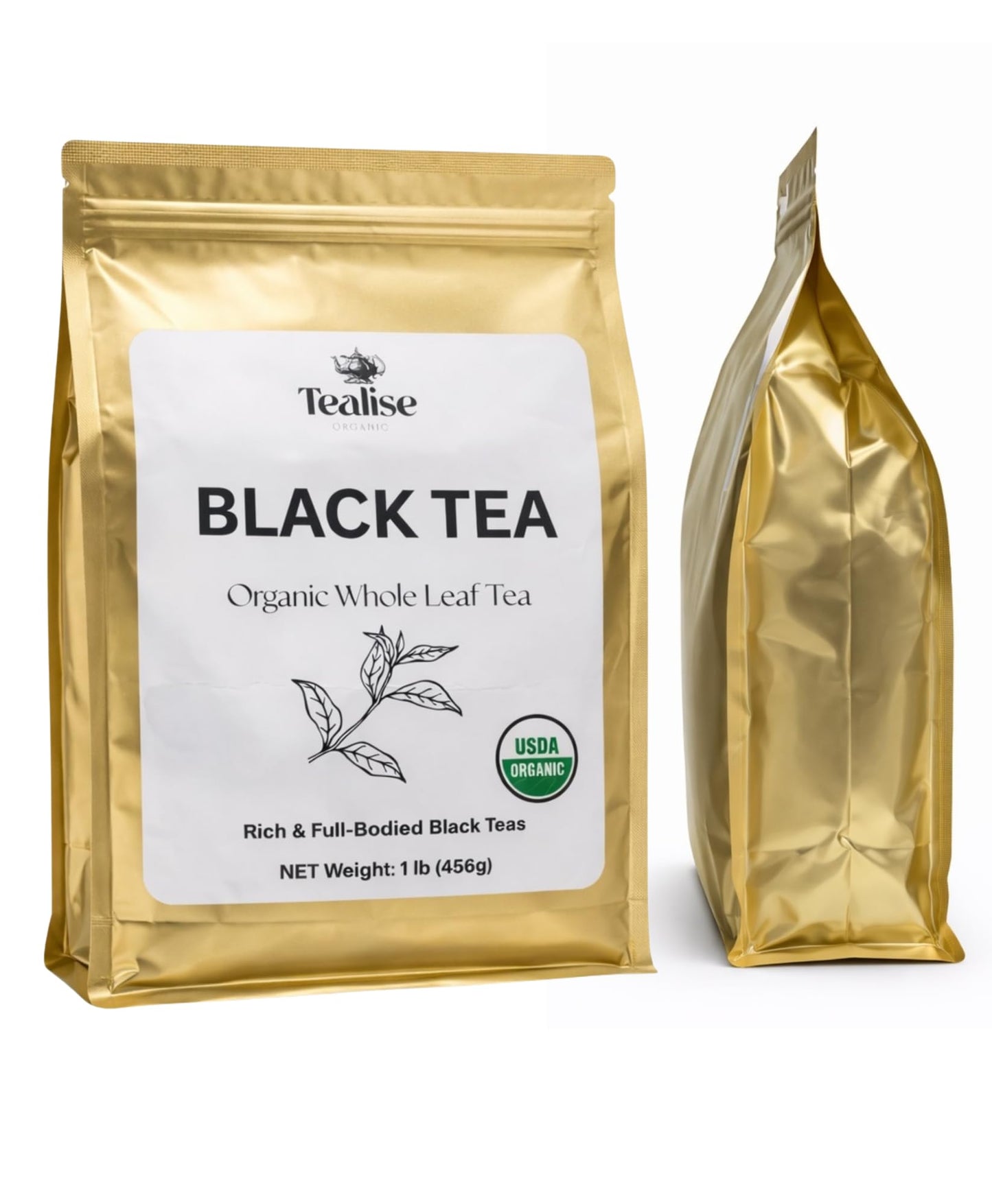 Organic English Breakfast Black Tea - High Mountain Yunnan Whole Leaf Tea - Bold, Smooth & Full-Bodied Morning Tea - 1 lb (454g) Bulk Loose Leaf