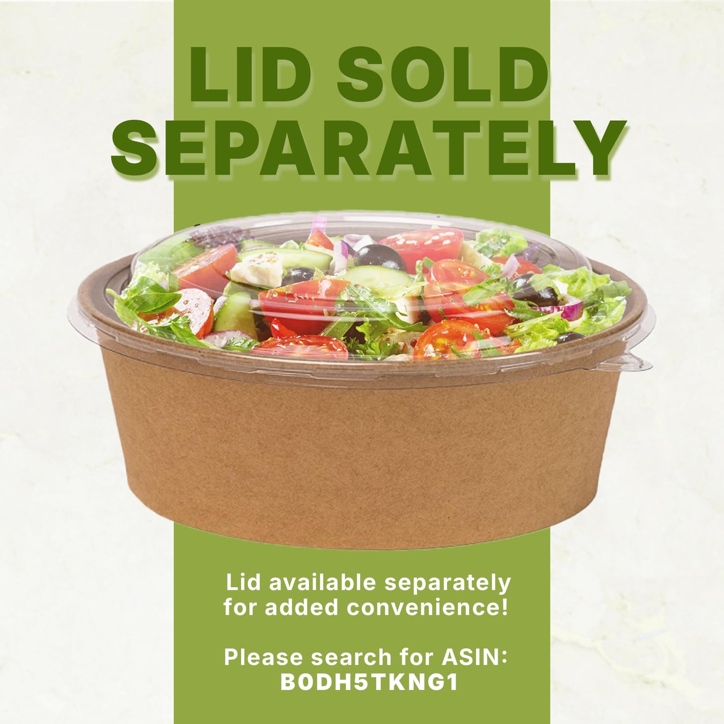 Klex 24 Oz 300 Pcs Kraft Paper Bowls, Disposable Salad Take-Out Containers