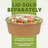 Klex 24 Oz 300 Pcs Kraft Paper Bowls, Disposable Salad Take-Out Containers