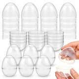 Silipull 36 Pack 3.1 Inch Jumbo Empty Plastic Eggs, Fillable Eggs for Egg Hunts, Candy Basket Stuffers, Party Favors, DIY Crafts(Clear)