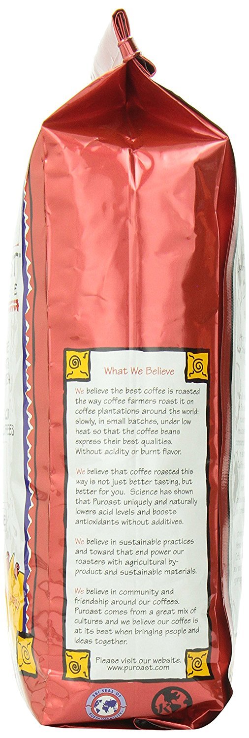 Puroast Low Acid Coffee Whole Bean | Hazelnut Whole Bean | Medium Roast | High Antioxidants & High pH |No Bitter Aftertaste | Reduced Heartburn & GERD