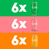 bubly Sparkling Water, Tropical Thrill 3 Flavor Variety Pack (Lime, Grapefruit, Mango), Zero Sugar & Zero Calories, Seltzer Water, 12 Fl Oz Cans (Pack