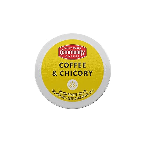 Community Coffee Coffee & Chicory Medium Dark Roast Single Serve K-Cup Compatible Coffee Pods, Box of 18 Pods