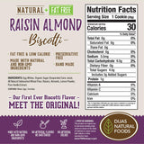 DIJAS Natural Foods, Individually Wrapped Fat Free Biscotti Cookie, All Natural Preservative Free Ingredients, Delicious Low Calorie Snack (Raisin