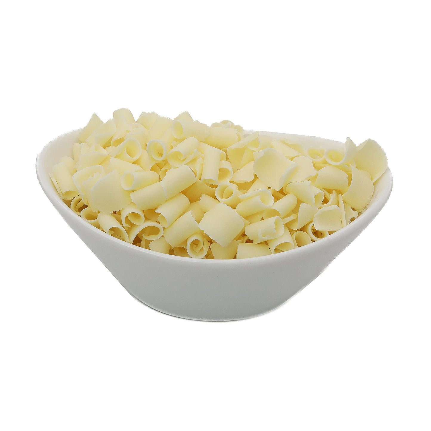 White Chocolate Shaved Curls, OliveNation White Chocolate Curls, Elegant Belgian Chocolate Edible Blossom Curls for Topping, Garnish & Decoration - 1