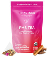 Pink Stork Organic PMS Tea for Hormone Balance, Mood Swings, Bloating, and Period Regularity - 8 Herbs - Vitex, Red Raspberry Leaf, Chamomile