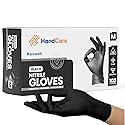 Exam Grade Black Nitrile 6 Mil Powder Free Gloves - 100 Count, Disposable Cleaning, Cooking, Medical and Surgical Gloves (Medium-Pack of 100)