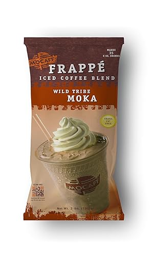 MOCAFE Frappe Wild Tribe Moka Ice Blended Coffee, 3-Pound Bag Instant Frappe Mix, Coffee House Style Blended Drink Used in Coffee Shops