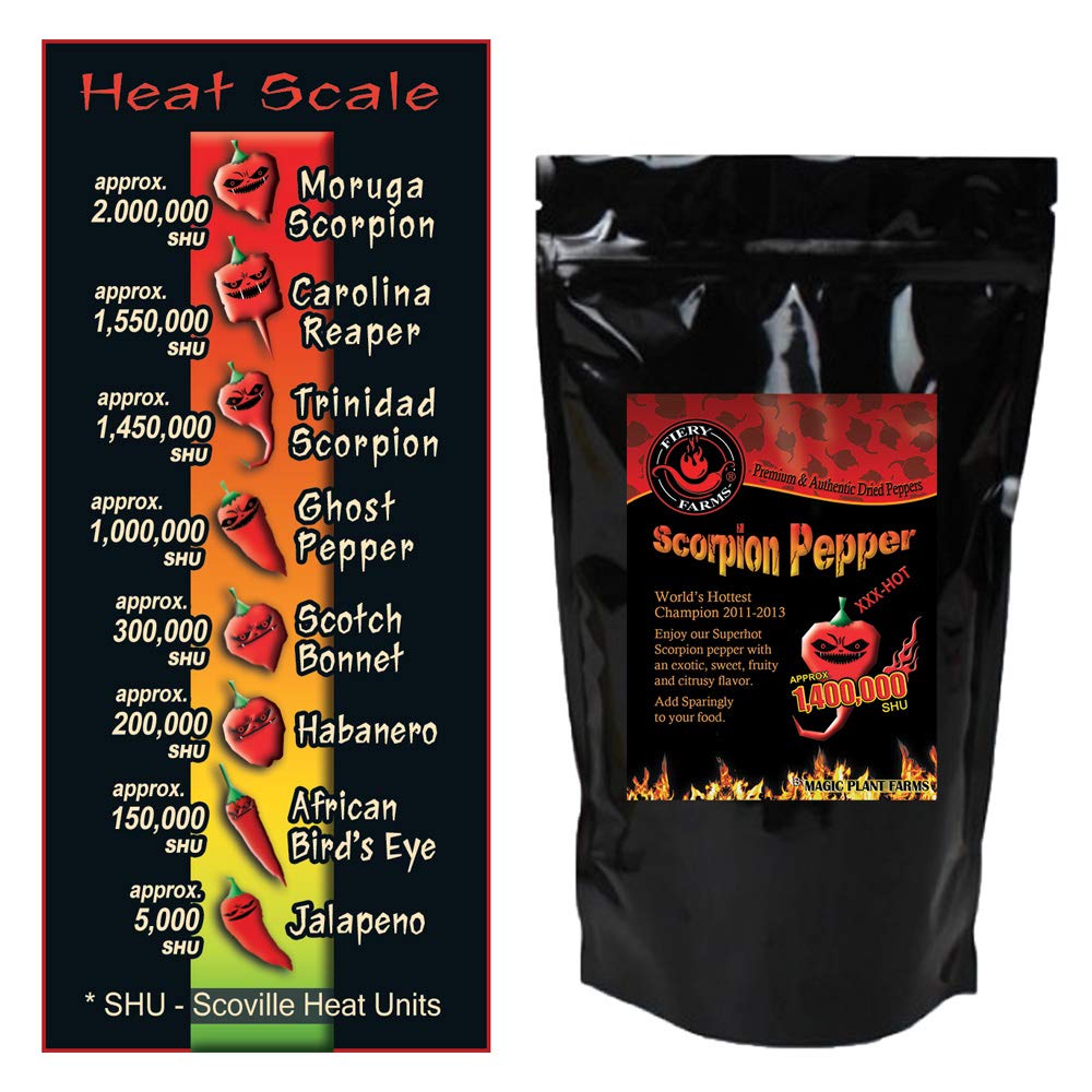 Red Scorpion Butch -T Pepper Powder by Magic Plant, 4 Oz - 1.2M+ SHUs - Extreme Heat, Sweet & Fruity Flavor - Natural, Non-GMO Gourmet Fine Ground
