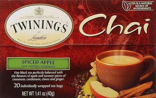 Twinings of London Apple Spice Chai Tea Bags, 20 Count