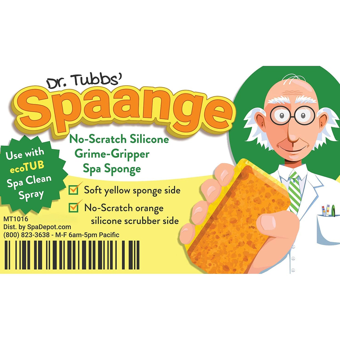 Spaange Silicone Scrubber Sponges Dual Sided: Orange Silicone No-Scratch Grime-Gripper/Yellow Absorbent Sponge 4-Pack