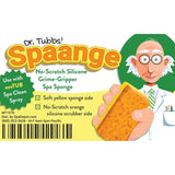 Spaange Silicone Scrubber Sponges Dual Sided: Orange Silicone No-Scratch Grime-Gripper/Yellow Absorbent Sponge 4-Pack