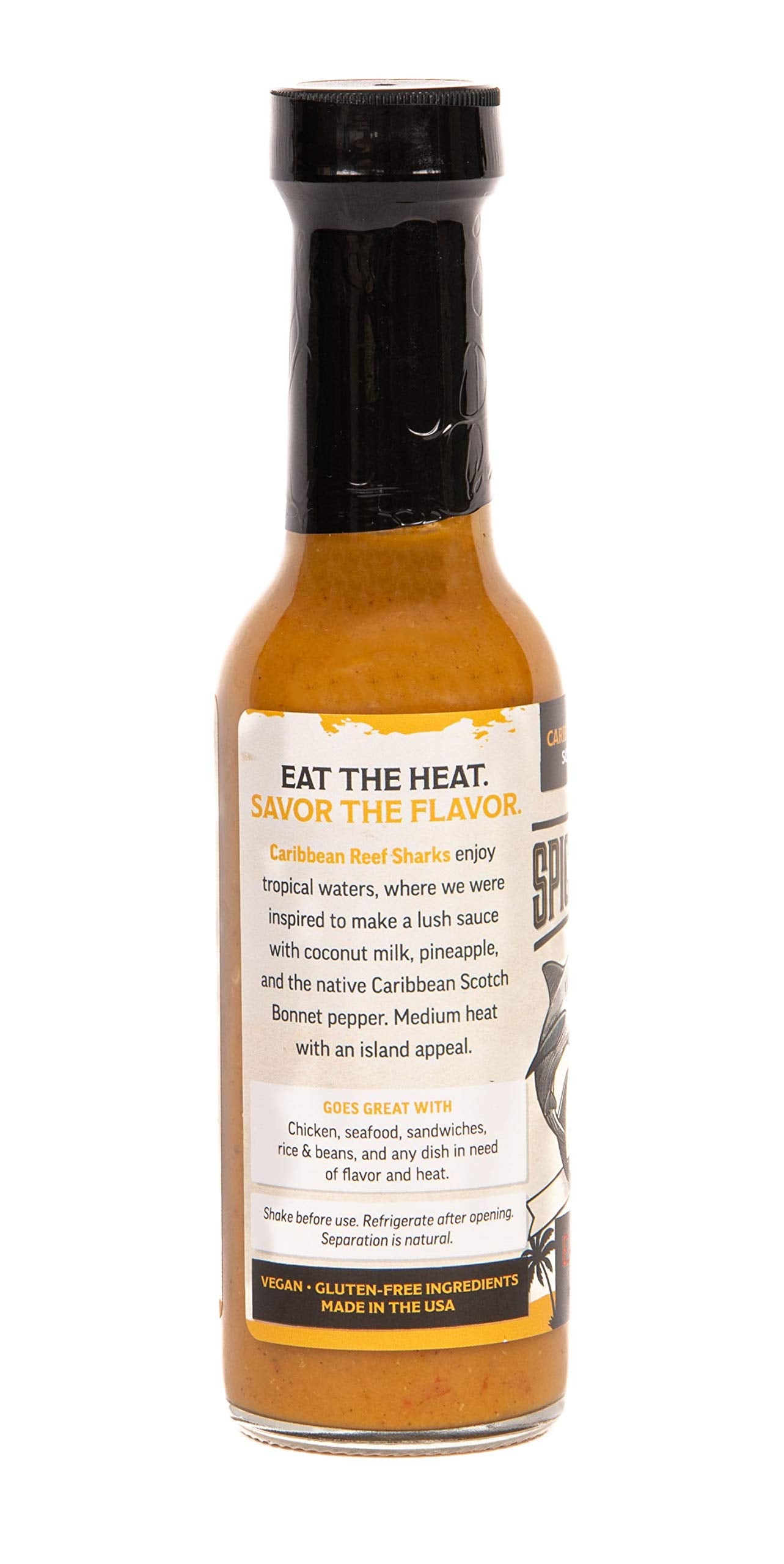 The Spicy Shark Caribbean Reef Shark Scotch Bonnet Pepper Island Hot Sauce 5oz Bottle - Brand featured on Hot Ones