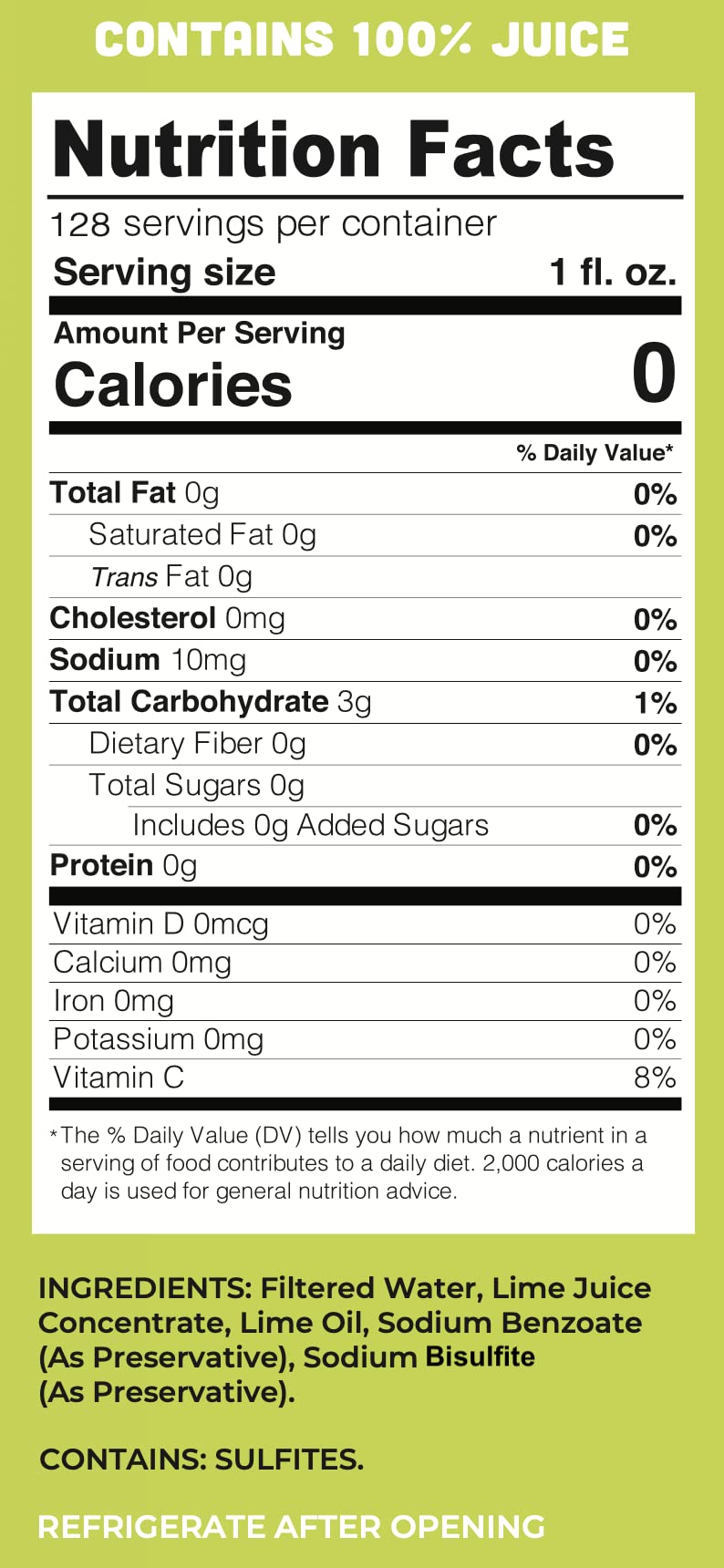 Lucy’s Family Owned - 100% Lime Juice Gallon 128fl oz.