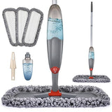 Microfibre Spray Floor Mops for Floor Cleaning, Domi-Patrol Cleaning Mops for Hardwood Laminate Tiles Floors, Dry Wet Mop Dust Mops with 3 Mop Heads