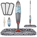 Microfibre Spray Floor Mops for Floor Cleaning, Domi-Patrol Cleaning Mops for Hardwood Laminate Tiles Floors, Dry Wet Mop Dust Mops with 3 Mop Heads