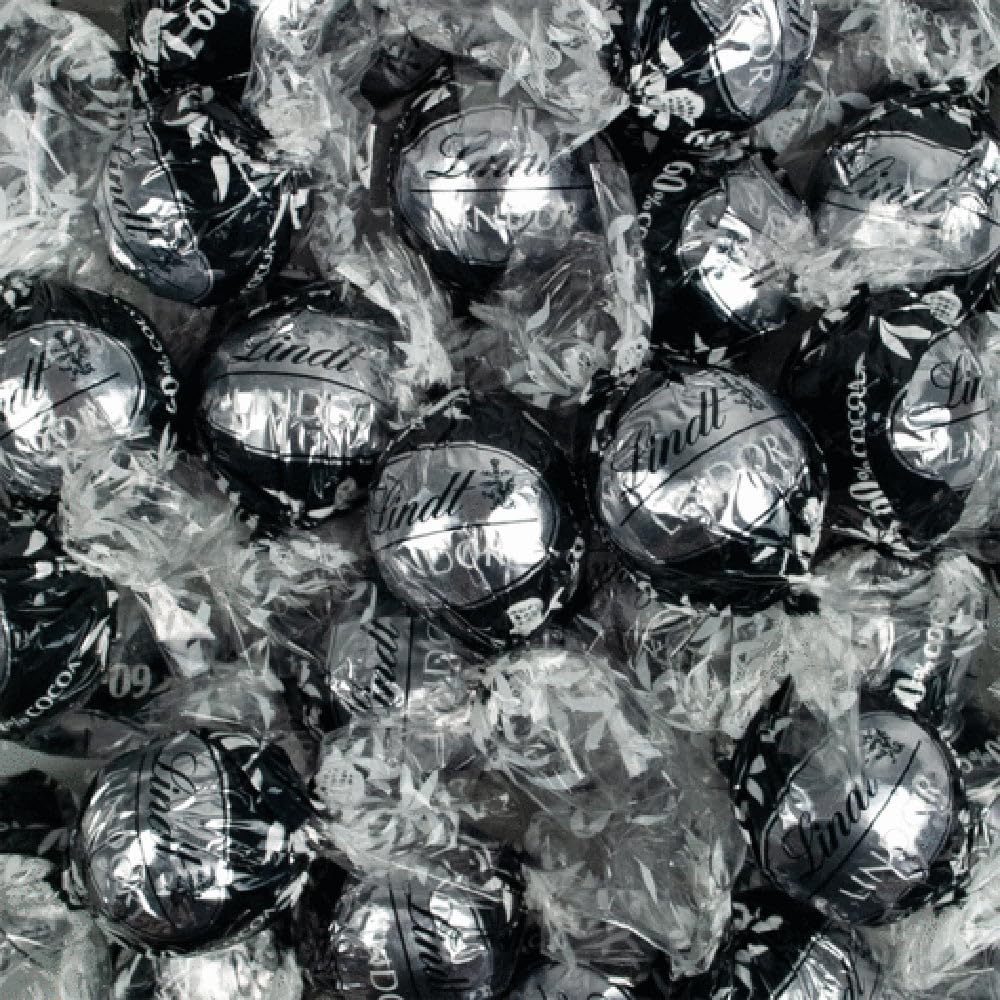 108ct Black 60% Dark Chocolate Bulk Wrapped Candy Truffles (3lb Bag)