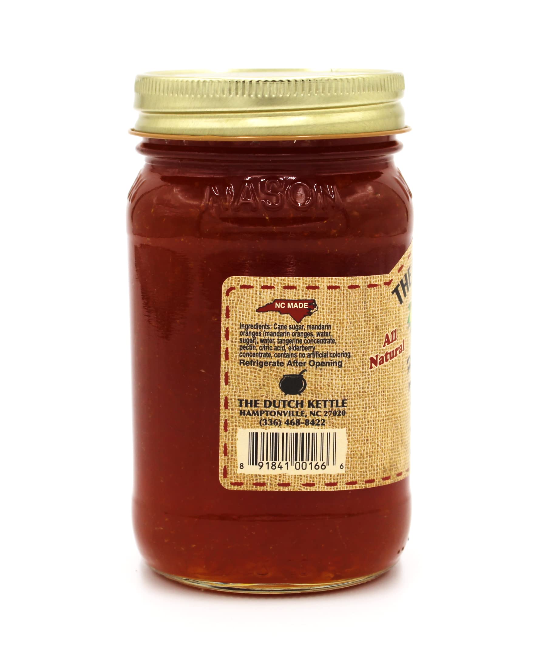 The Dutch Kettle T.O.E. Jam - Gourmet Homestyle Sweet Fruit Spread - Amish-Made with the Finest Tangerine, Orange, & Elderberry Flavor for Homemade