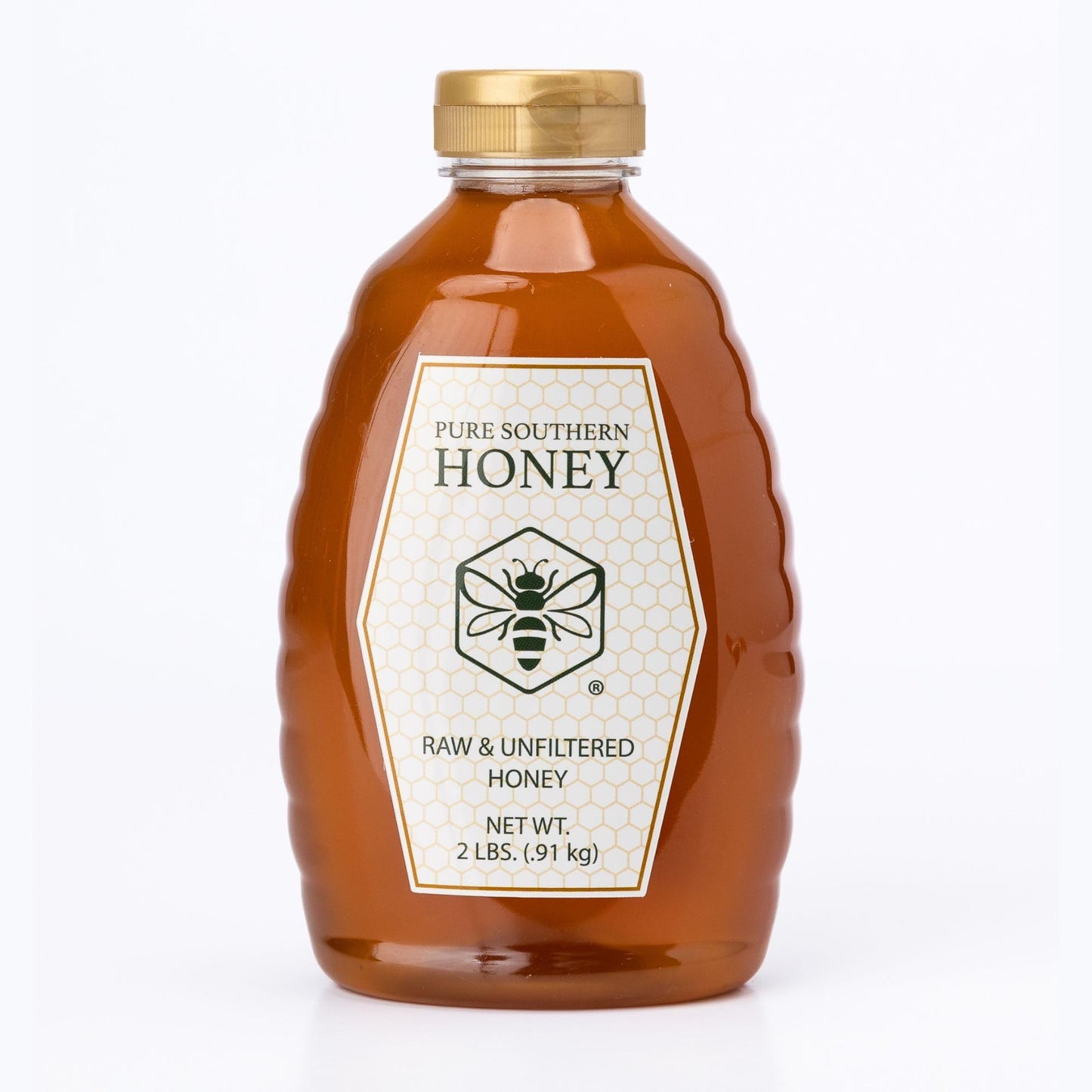 100% Authentic, USA - Made Raw Unfiltered Honey, Pure Southern Honey [ 2 lb] - Unheated - Non - GMO, No Additives, All - Natural Sweetener- Squeeze