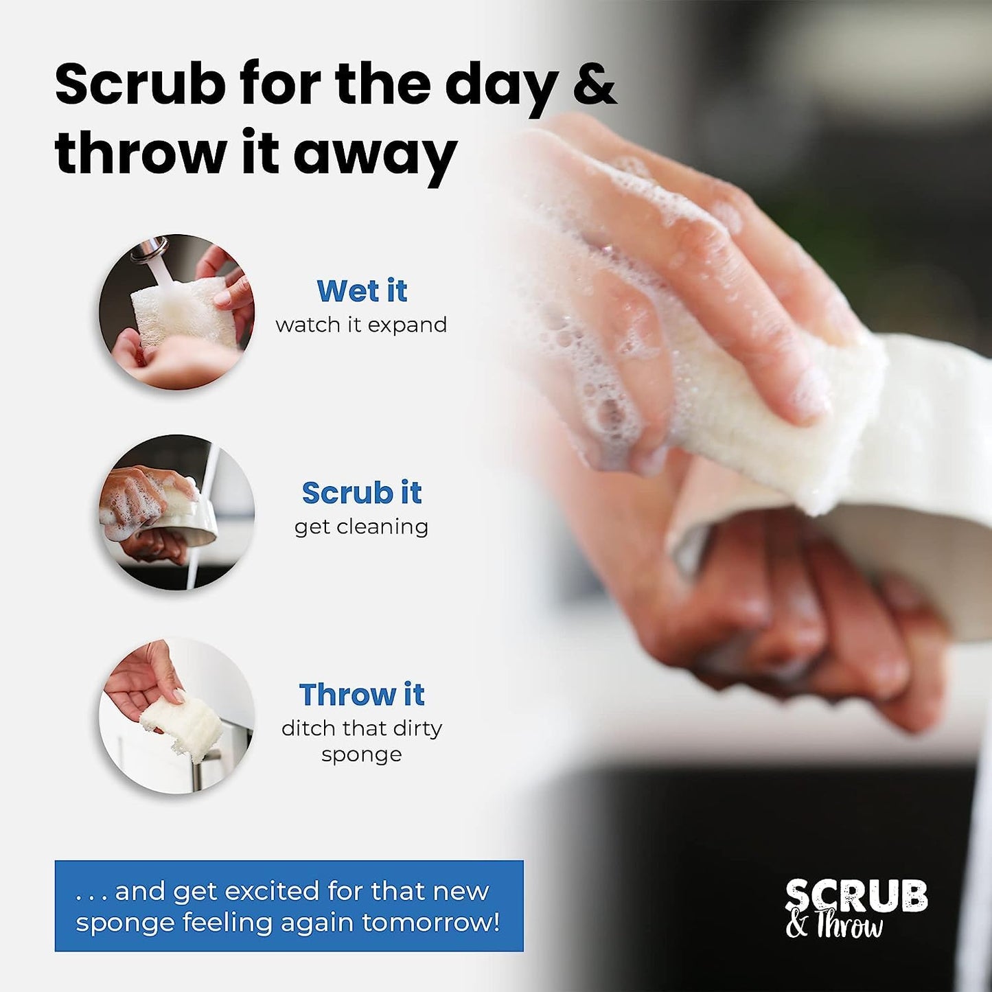 Scrub & Throw Loofah Scrub Sponge, Natural, Plastic-Free, Non-Scratch, for Kitchen, Dishes, Pots and Cleaning, Plant-Based, Plastic-Free