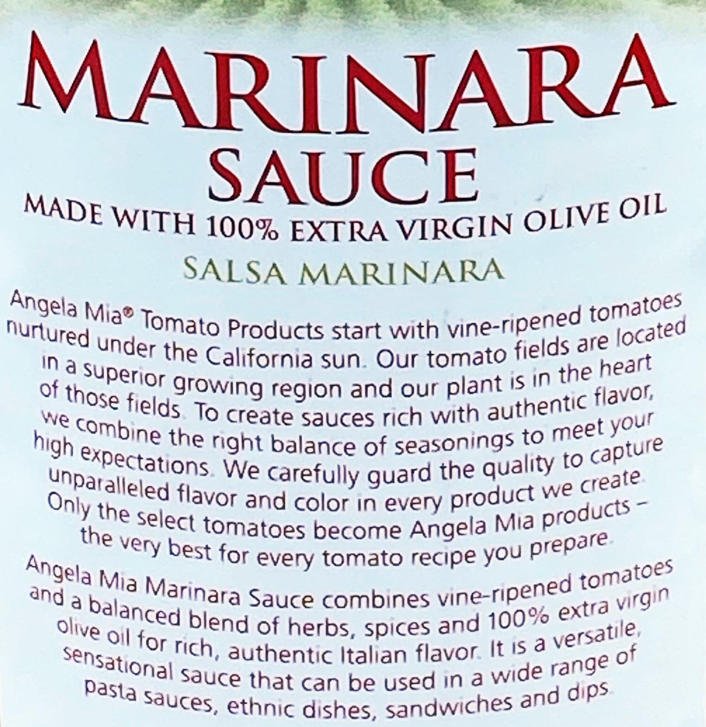 Angela Mia Marinara Sauce, 104 Ounce