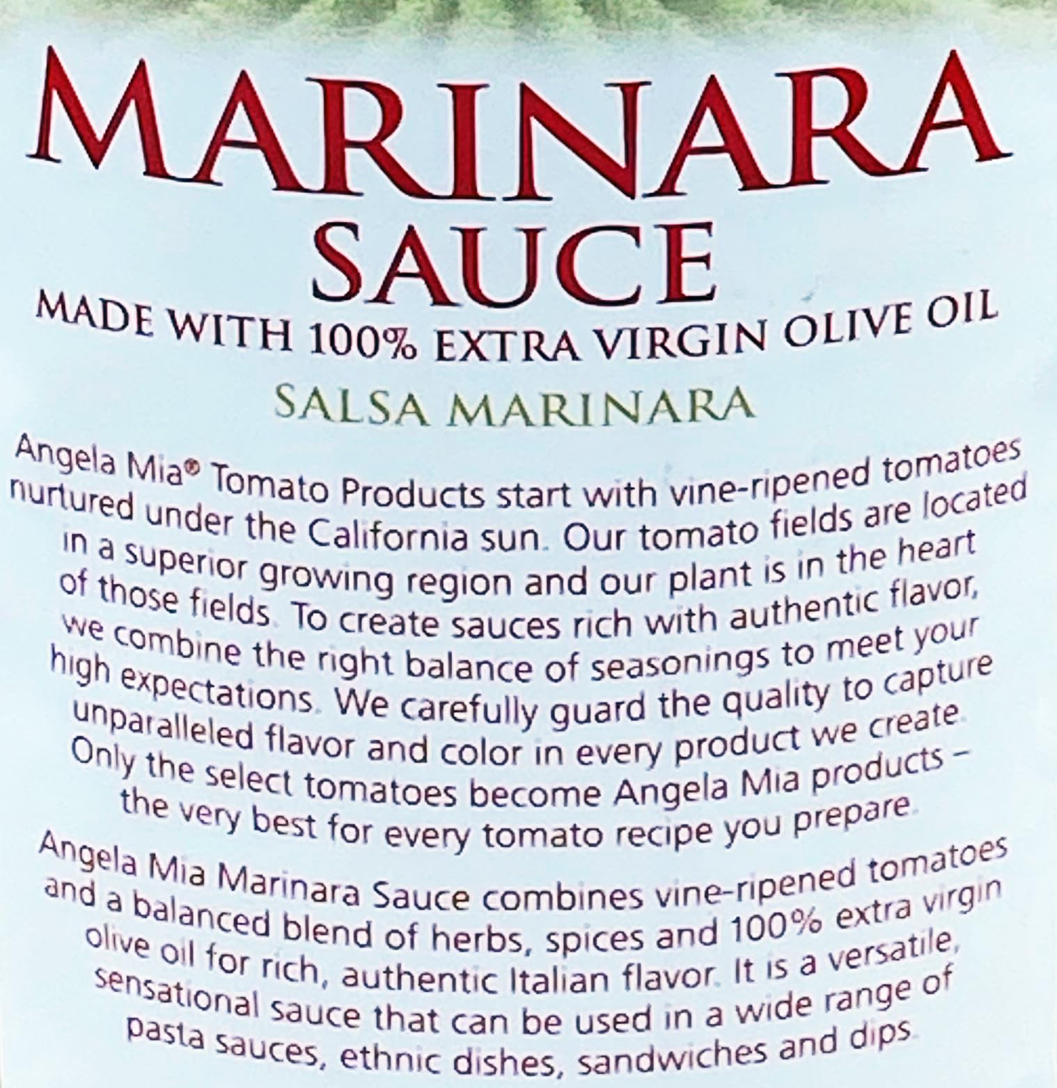 Angela Mia Marinara Sauce, 104 Ounce