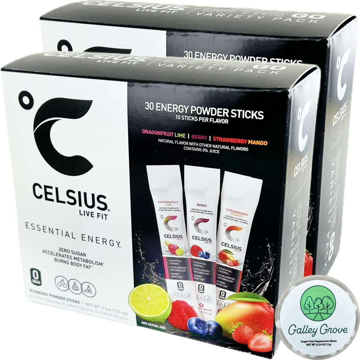 Celsius Essential Energy Drink Mix, Zero Sugar, 60 Packets