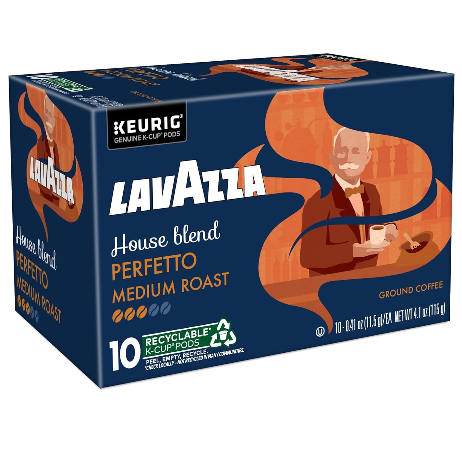 Perfetto Espresso Roast Ground Coffee Pods by Lavazza for - 10 x 0.34 oz Coffee
