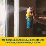 Zep Foaming Glass and Plexiglass Cleaner - 19 oz (Case of 4) ZUFGC19 - Foaming Formula that clings to Vertical Surfaces for Streak-Free Glass Cleaning