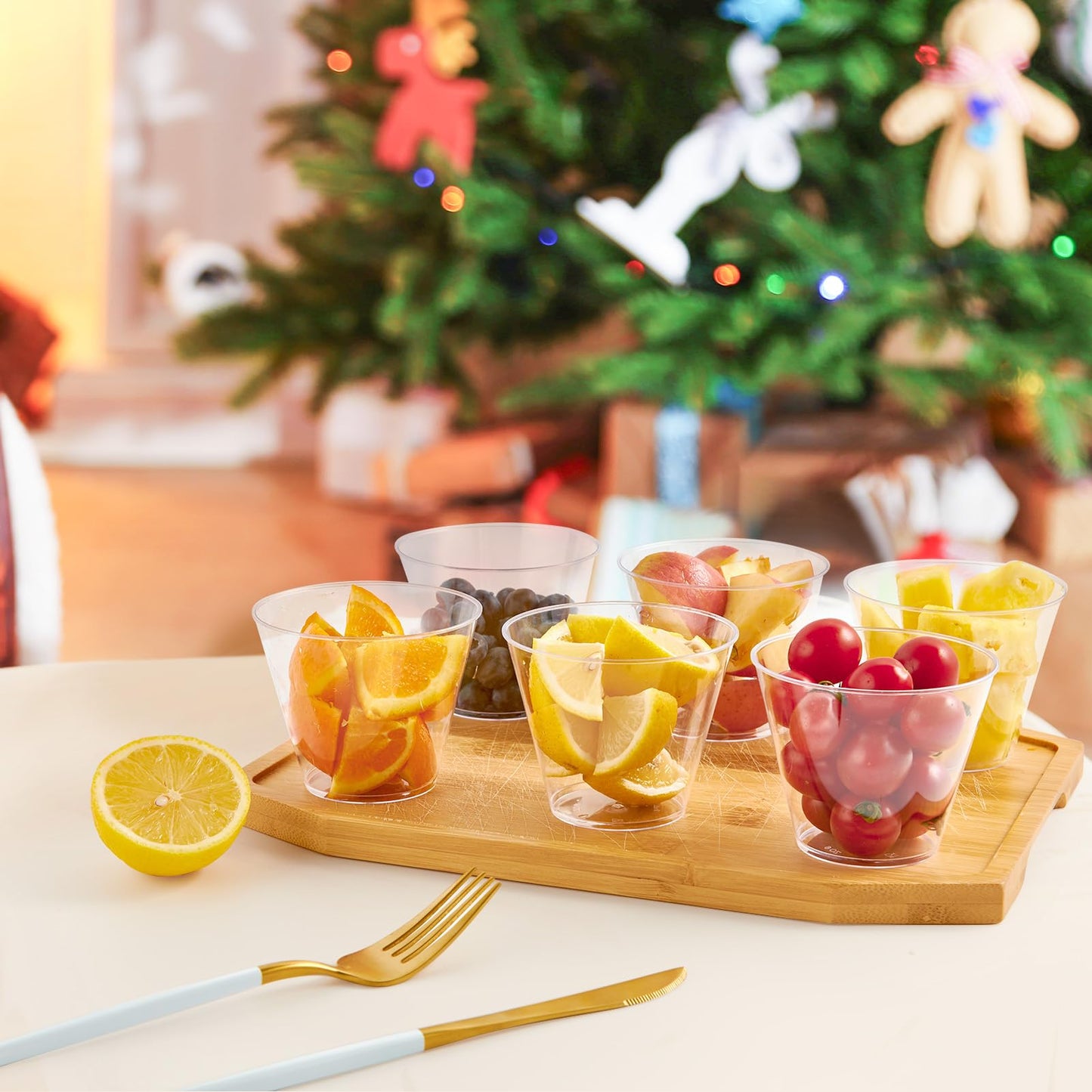 JollyPack 300 Pack Clear Plastic Cups 9 OZ Disposable Heavy-duty Drinking Cups for Christmas, Wedding, Home and Events