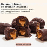 DARK CHOCOLATE COVERED DATES STUFFED WITH NUT BUTTER (Vegan, Gluten Free) BATEAUX (Almond Butter)