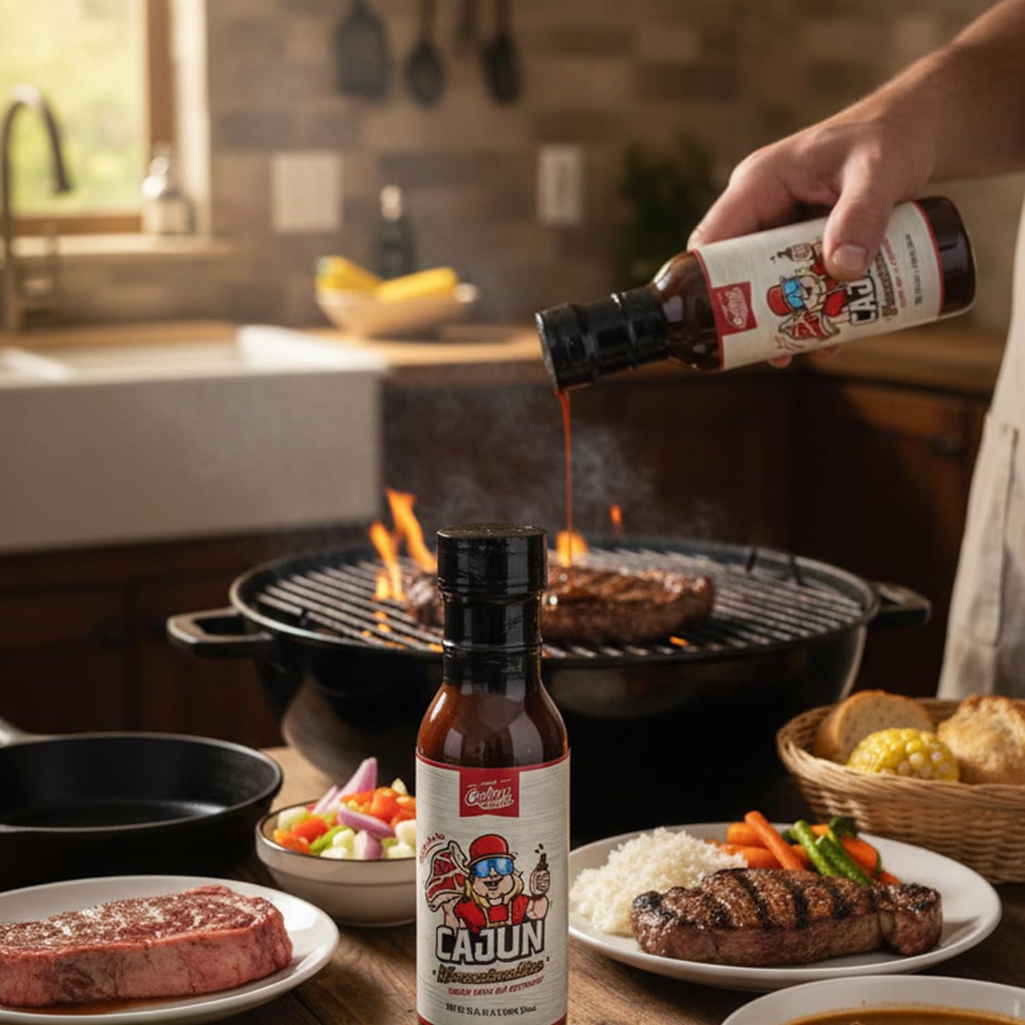 Cajun Two Step Seasoning by StaleKracker - 1 pck, Worcestershire Sauce (12 oz)