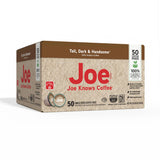 Joe Knows Coffee, Tall Dark & Handsome - 50 Count Compostable Dark Roast Coffee Pods | Bold & Rich Flavor | Compatible With K-Cup Brewers |