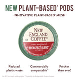 New England Coffee Breakfast Blend Medium Roast Single Serve Pods, 12ct Box (Pack of 1)
