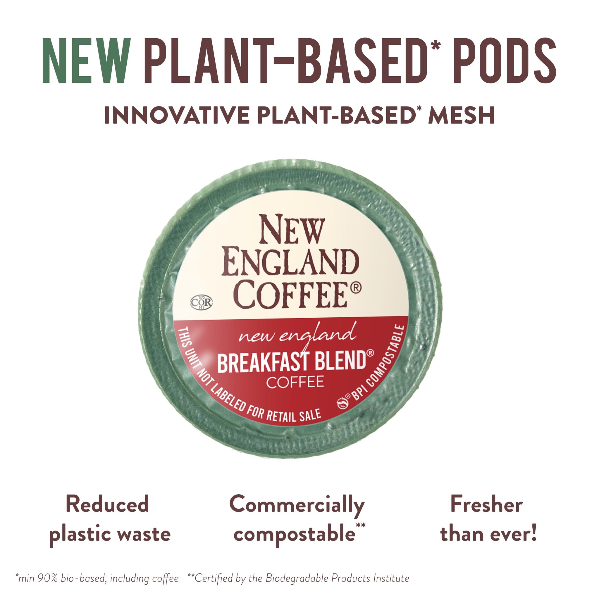 New England Coffee Breakfast Blend Medium Roast Single Serve Pods, 12ct Box (Pack of 1)