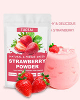TUOTAI Freeze Dried Strawberry Powder, 4 Ounces, Strawberry Powder for Smoothie, Cake, Drinks and Baking Food