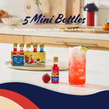 Torani Dirty Soda Sampler 5-Pack, Mini Syrups Gift Set - Coconut, Strawberry, Blue Raspberry, Peach, and Cherry, 1.7 Oz Ea