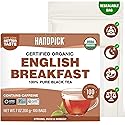 HANDPICK, Organic English Breakfast Black Tea Bags (100 Count) USDA Organic, Non-GMO | Strong, Robust, High-Caffeine Black Tea | Eco-conscious Tea
