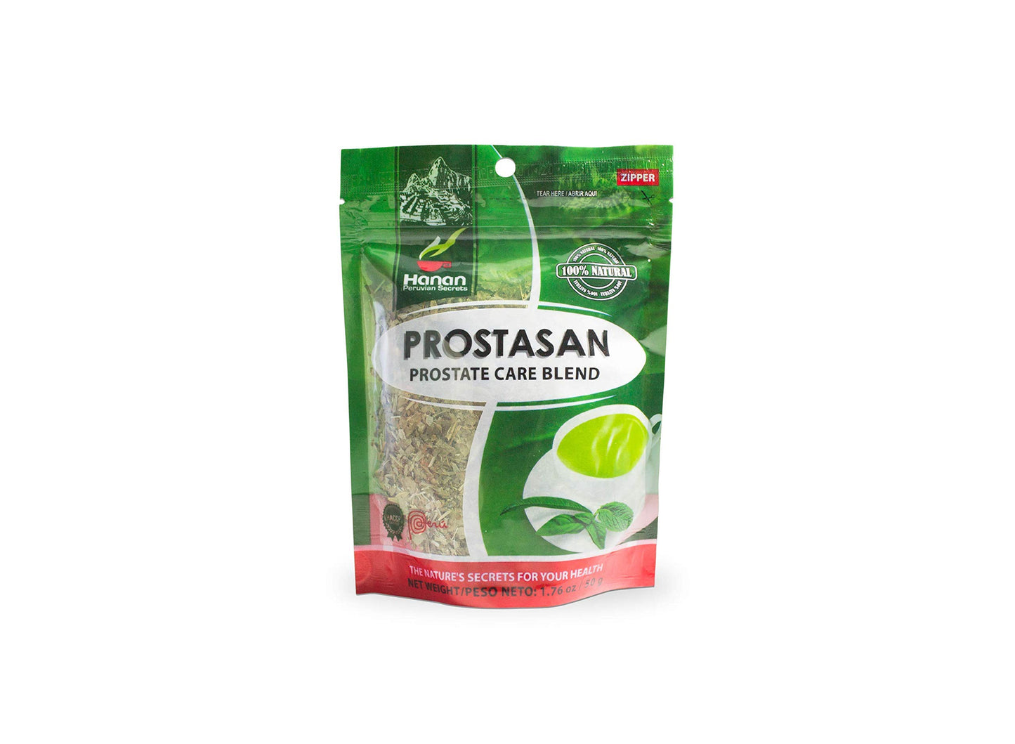 Hanan Peruvian Secrets Prostasan Herbal Tea | 100% Natural Prostate Care Blend | 1.76oz / 50g | Naturally Aids in Cleansing the Prostate and Urinary