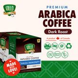 SOLLO Infused Mushroom Coffee K-Cups | Dark Roast Coffee with 100% Chaga Extract | Focus & Immune Support | Compatable with All K-Cups Brewers | 24