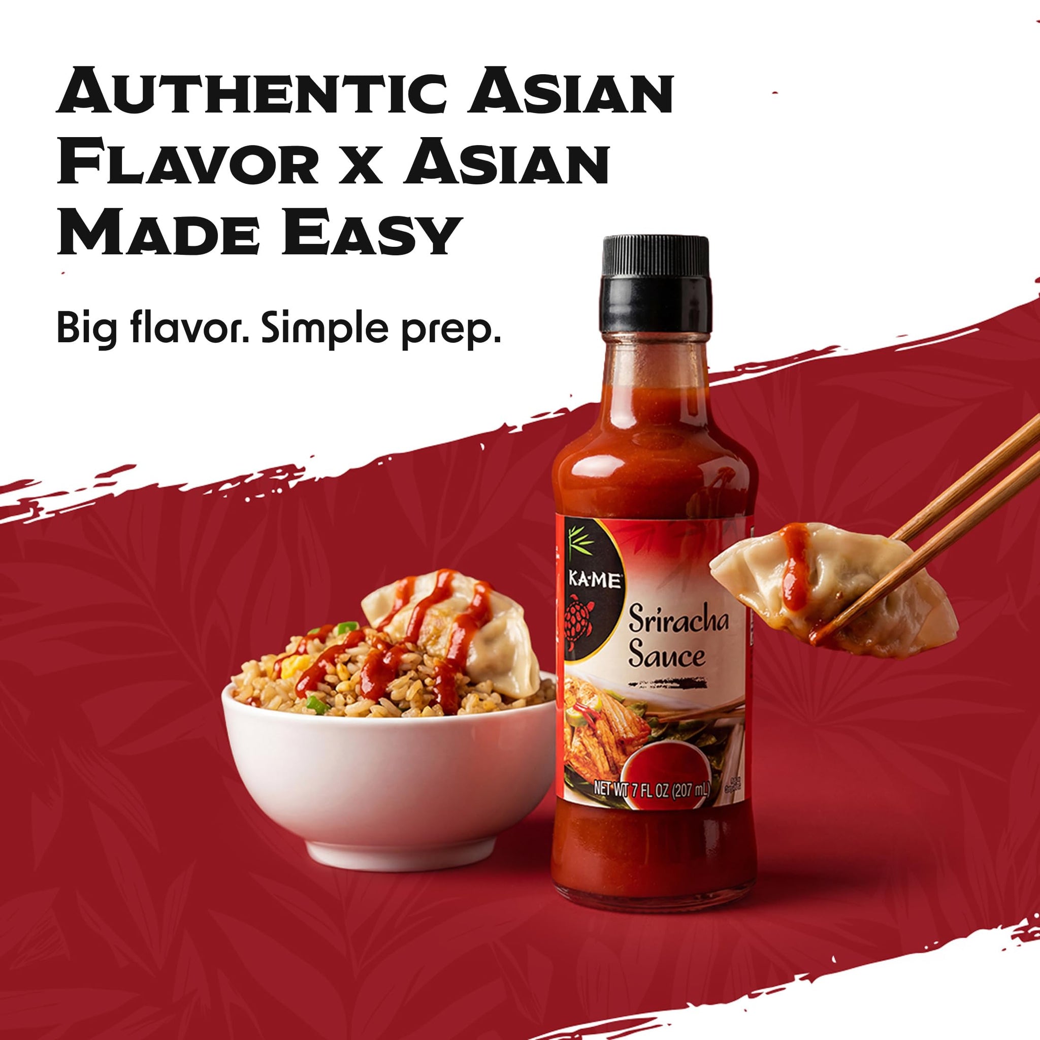 KA-ME Sriracha Sauce - Sun-Ripened Chili Pepper Flavor - Bold and Versatile - Perfect for Dipping Seafood and Enhancing Any Cuisine - 7 fl oz
