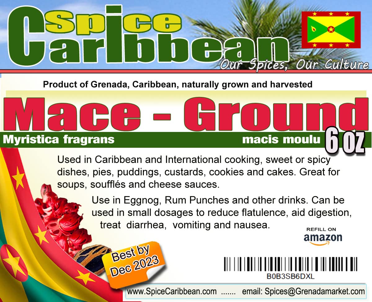 Nutmeg MACE (Ground) 6 Oz - Product of Grenada, Caribbean
