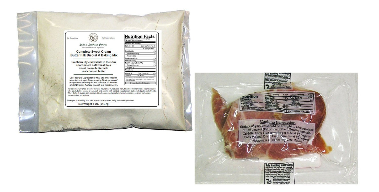 Sweet Cream Buttermilk Biscuit Mix with Country Ham Slices