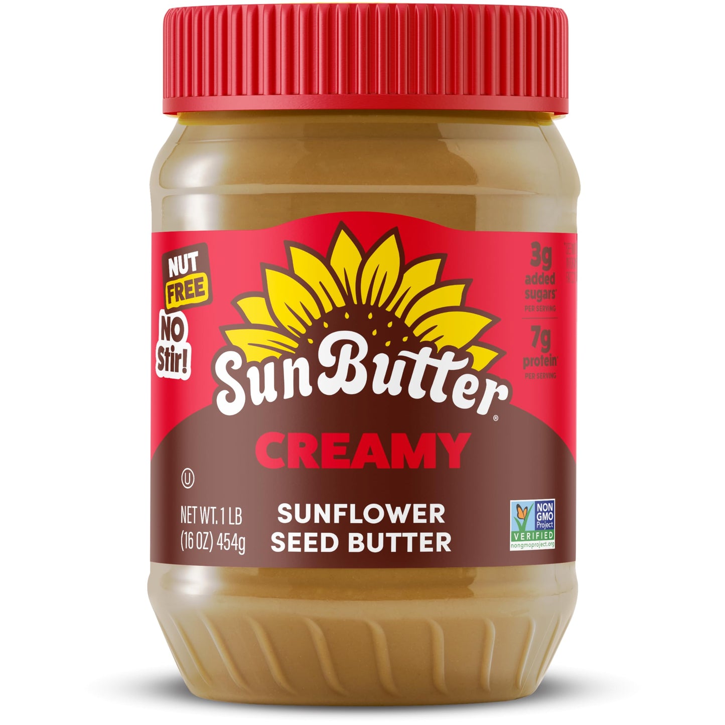 SunButter Creamy Sunflower Seed Butter, 16 oz Nut-Free Spread with 7g Plant-Based Protein, Roasted Rich & Savory Flavor, Smooth Texture | Vegan