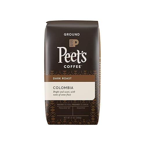 Peet's Coffee Ground Dark Roast Coffee, Colombia, 12 oz
