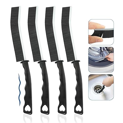 4Pcs Multifunctional Crevice Cleaning Brush Tool - Crevice Cleaning Brush - Hard Bristle Crevice Cleaning Brush - Bathroom Crevice Brush - Grout